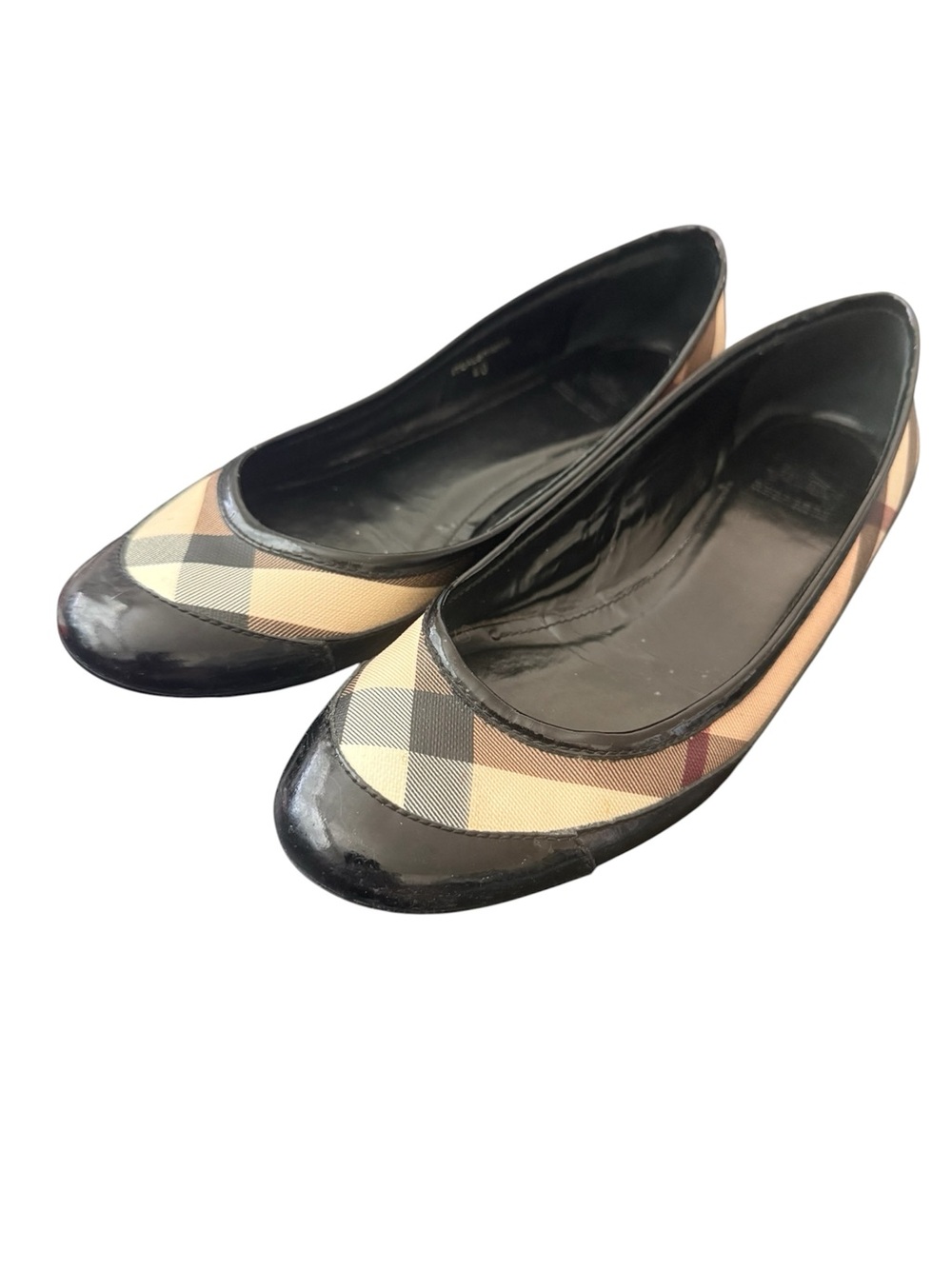 Burberry Nova Check Patent Ballet Flats Size 40 (US 9)